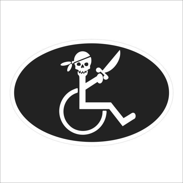 車用、かわいい、かっこいい、車いすステッカー。バリアフリー。海賊。障害児