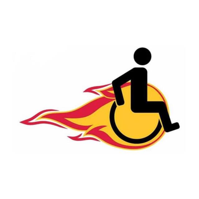 車椅子マーク、身障者マーク、かっこいい。ファイア。