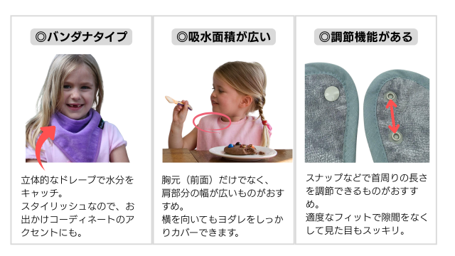 障害児用スタイ、よだれかけ、食事エプロンの選び方。